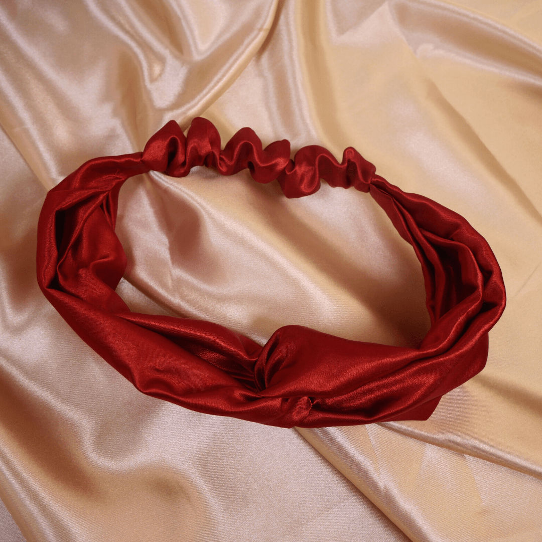 Rust Satin Top-Knot Headband