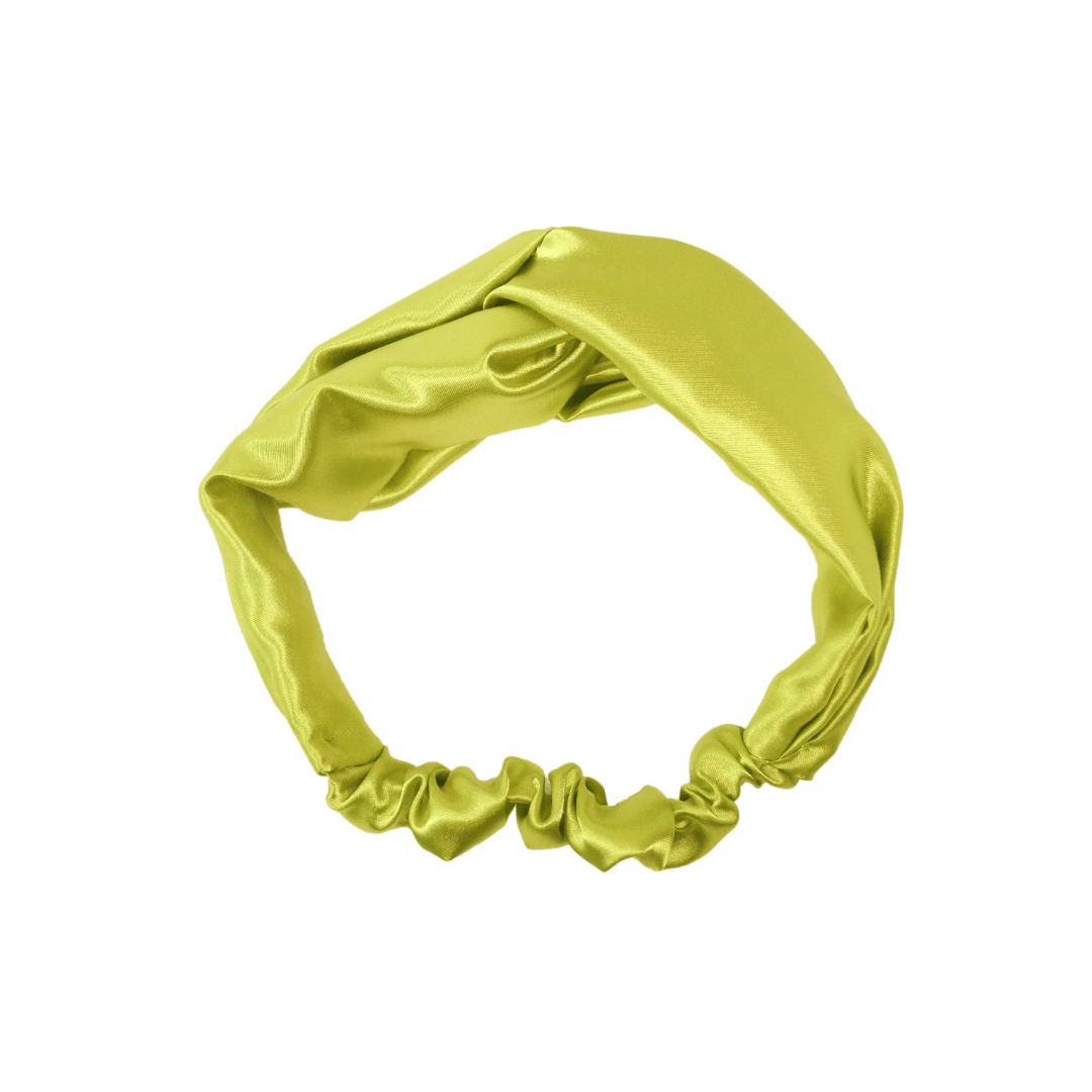 avocado satin top knot headband