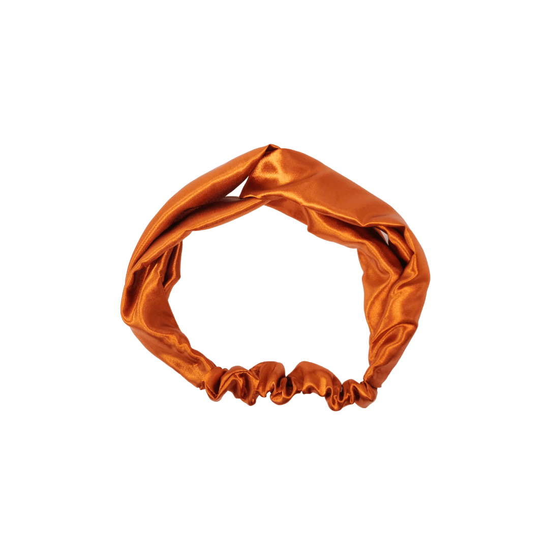cinnamon satin top knot headband