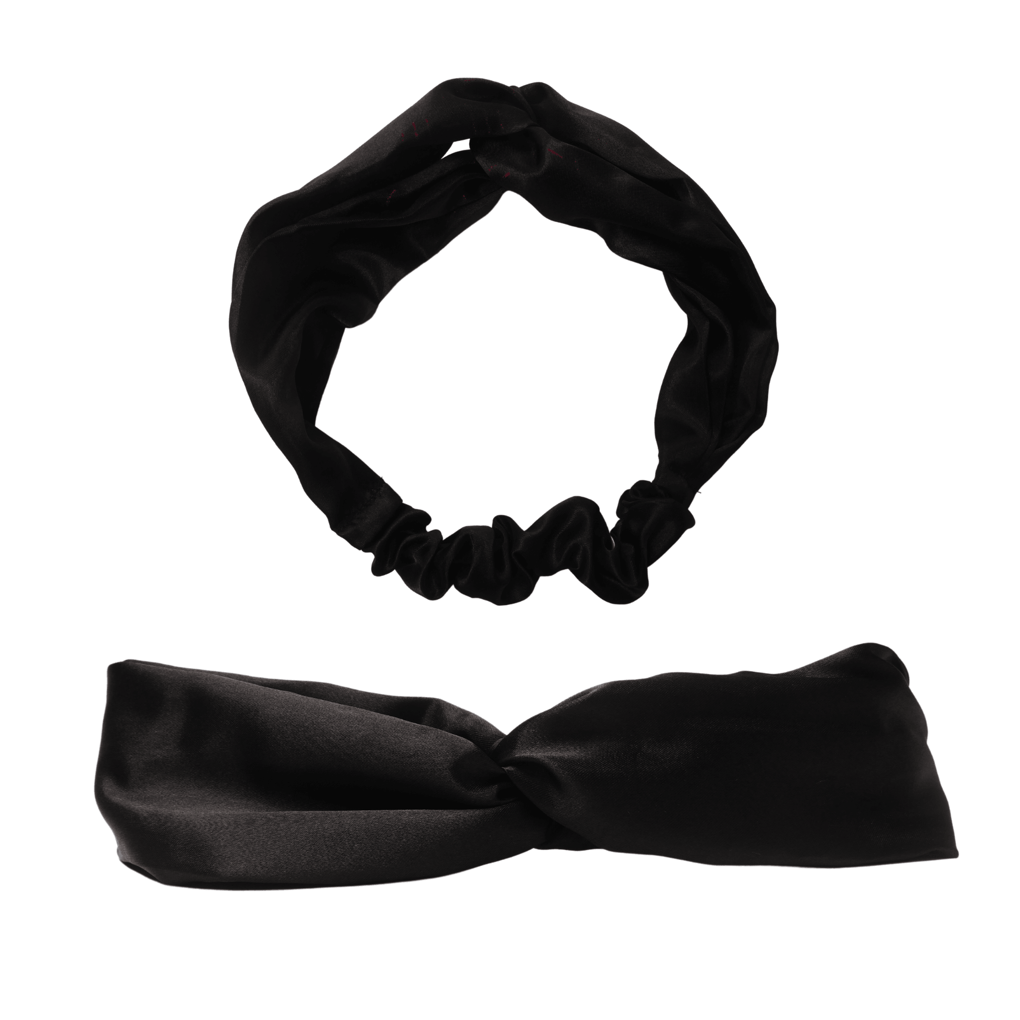Black Satin Top-Knot Headband